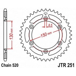 Corona JT acciaio Yamaha YZ...